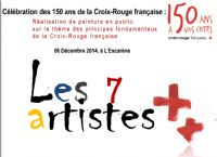 Pour les 150 ans de la croix rouge francaise : 7 artistes peignent en direct. Le samedi 6 décembre 2014 à L'Escarène. Alpes-Maritimes.  09H00